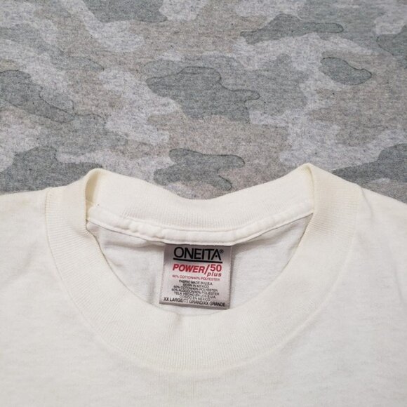 Vintage Oneita Shirt Mens 2XL White Made In USA Firebird Racing Single Stitch - Picture 6 of 11